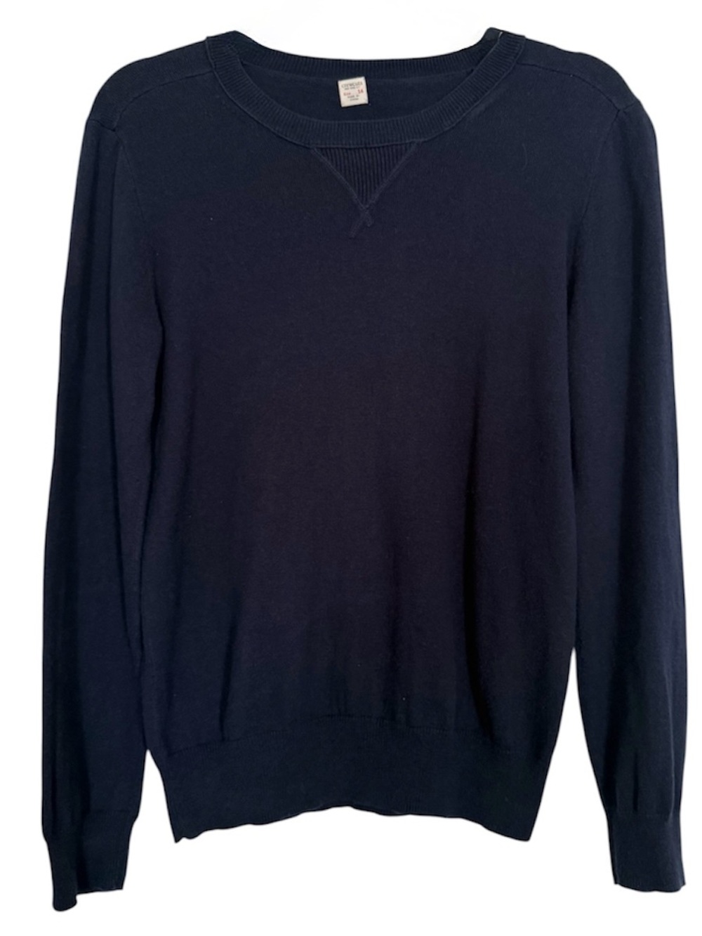 Crewcuts Boys Navy Cotton Cashmere Sweater | Boys Size 14